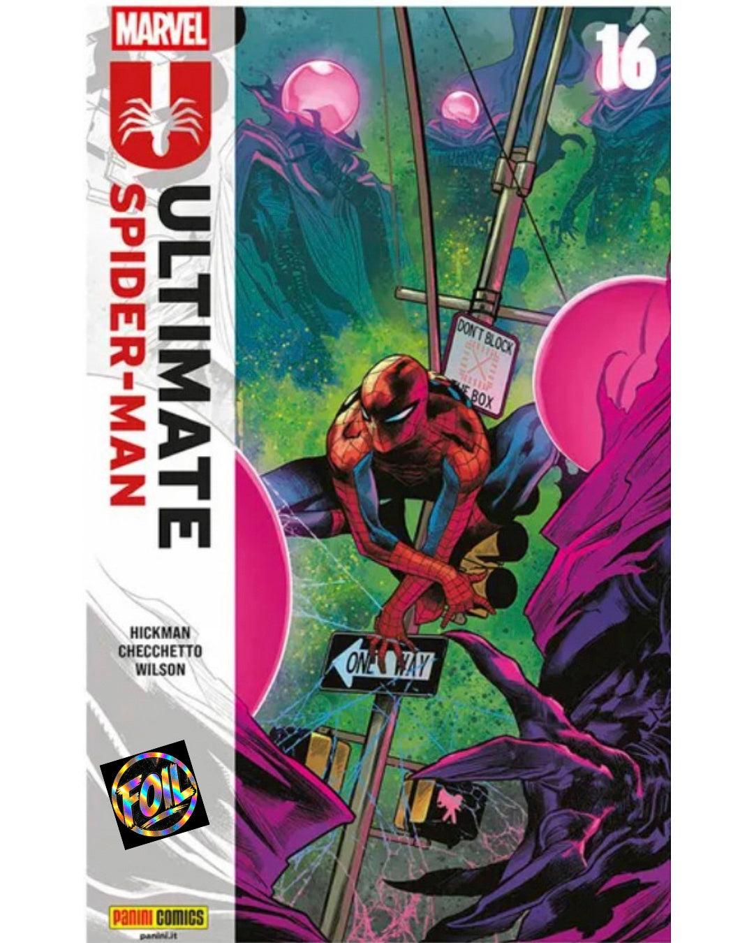 THE ULTIMATE SPIDER-MAN #16 MARCO CHECCHETTO METALLIC FOIL VARIANT GLOSS LAMINATION LTD 100
